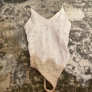 Nikibiki White Lace Bodysuit with built in coverage